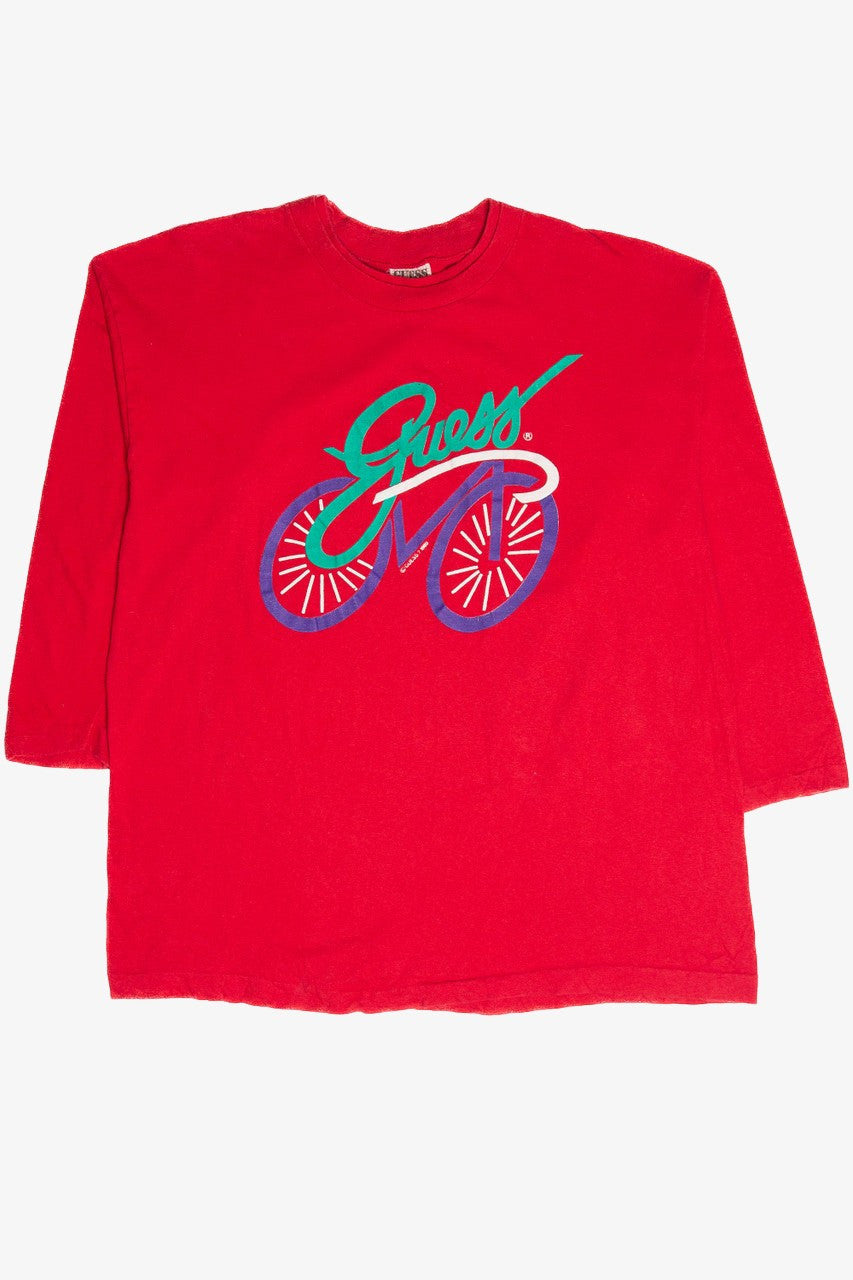 Vintage Guess Bicycle Graphic Long Sleeve T-Shirt (1989)