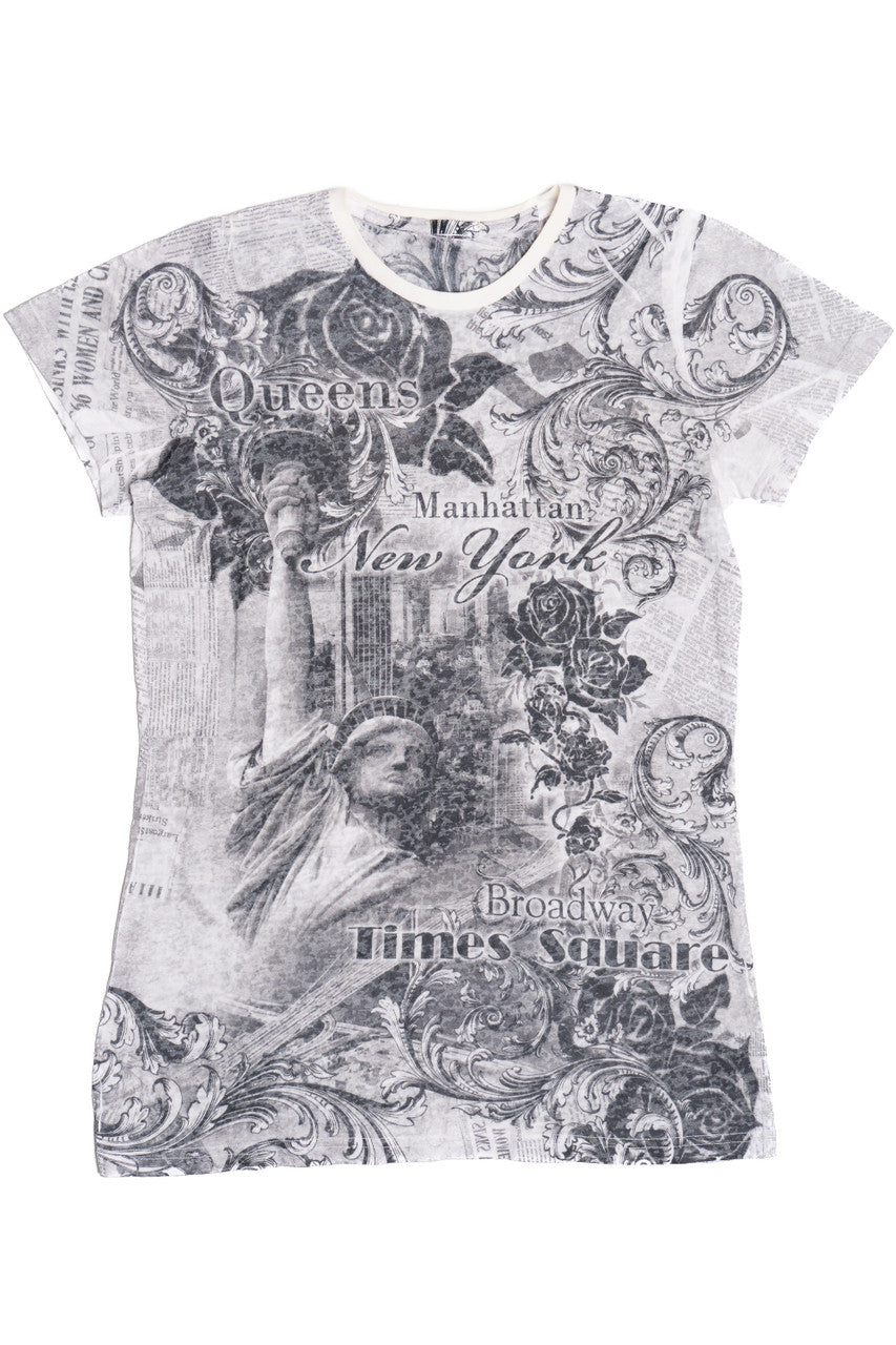 Y2k Style New York City Collage All Over Print T-Shirt