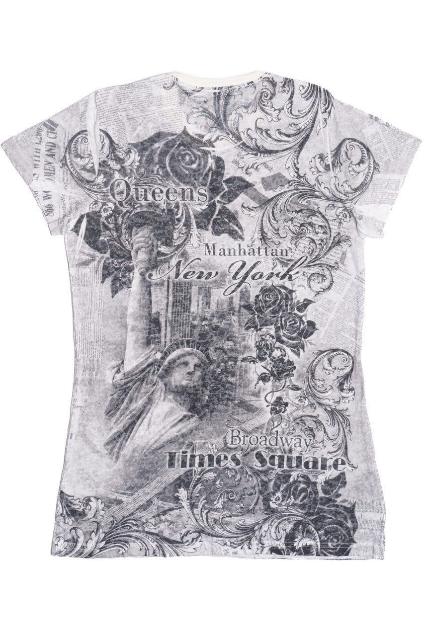 Y2k Style New York City Collage All Over Print T-Shirt