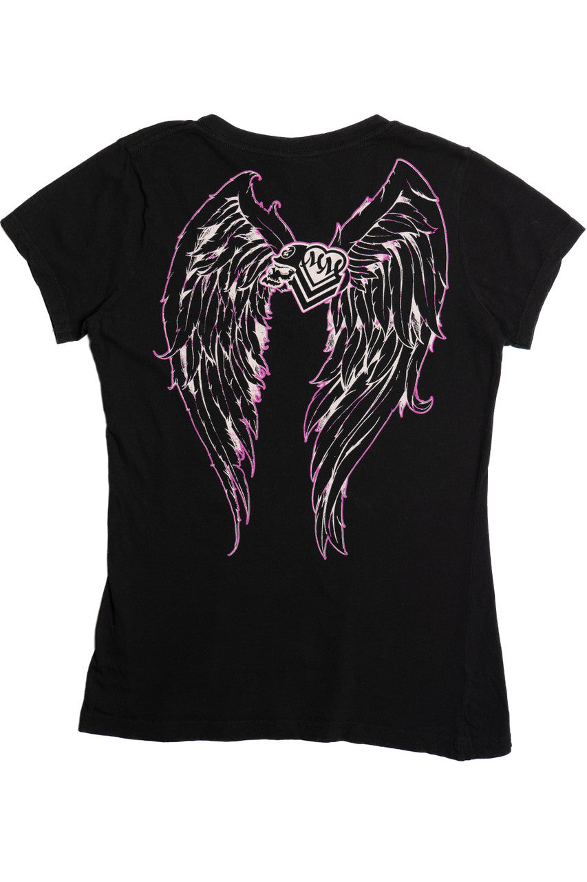 Vintage Metal Mulisha Angel Wings V-Neck T-Shirt