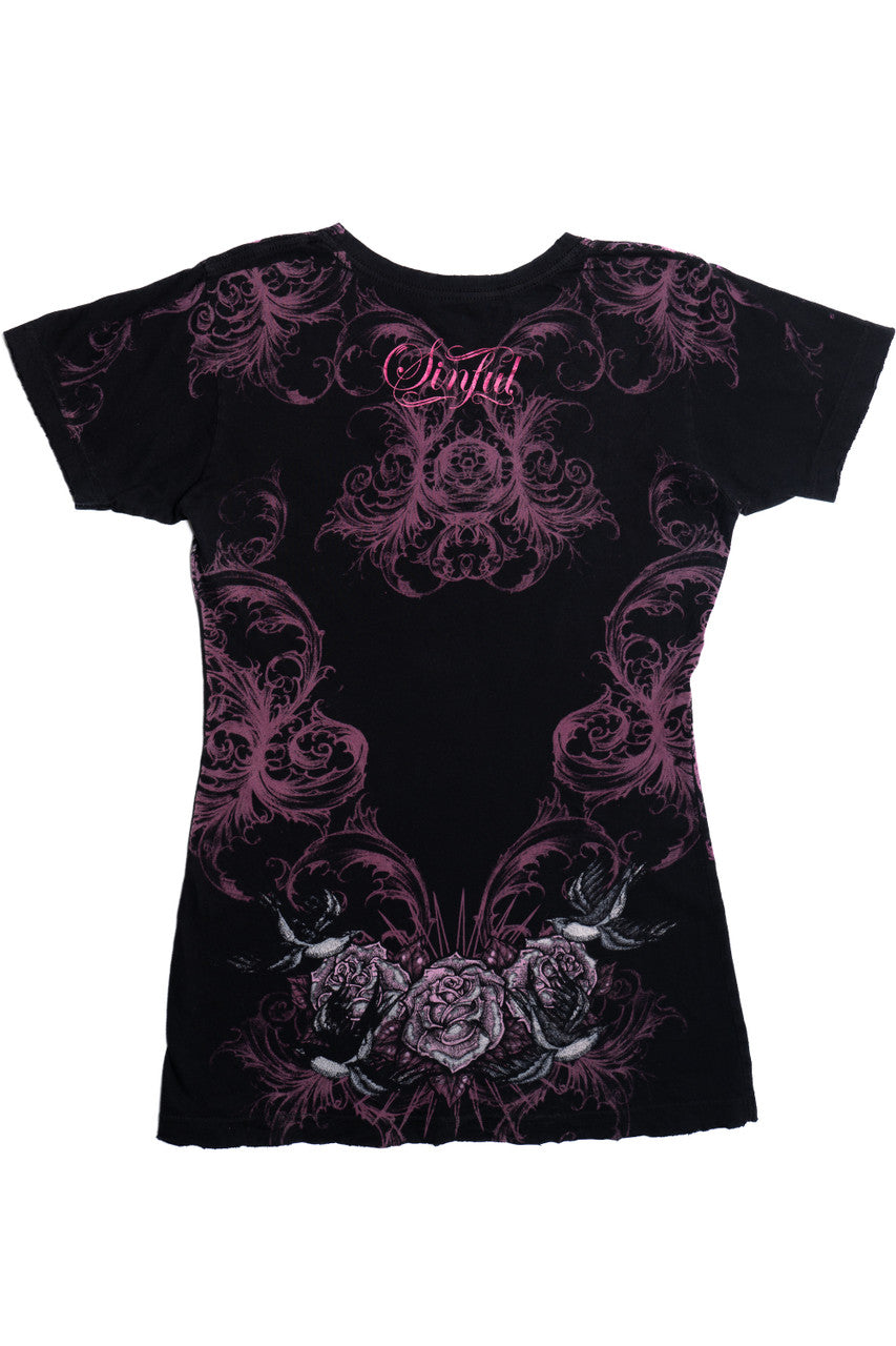 "Femme Fatale" Sinful All Over Print T-Shirt