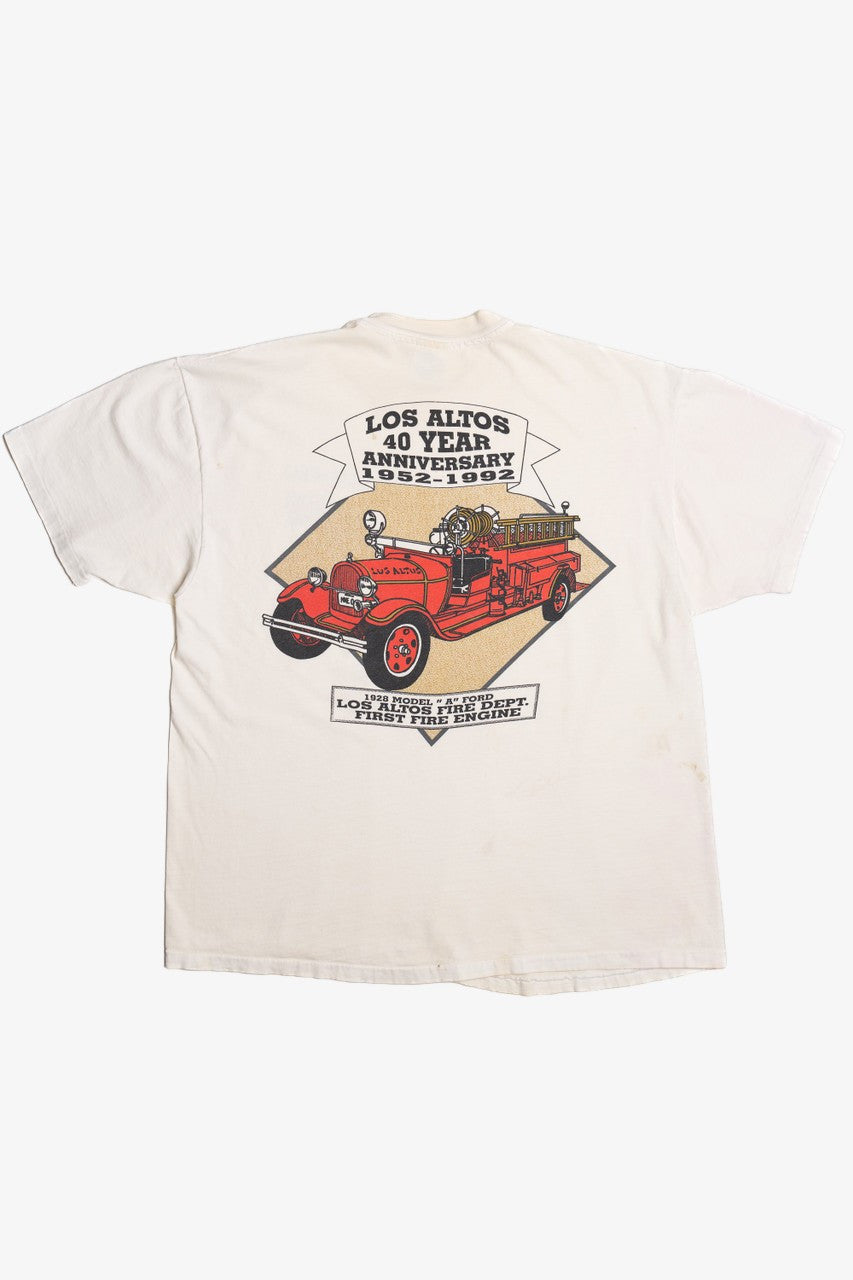 Vintage 1992 Los Altos Fire Department 40 Year Anniversary T-Shirt