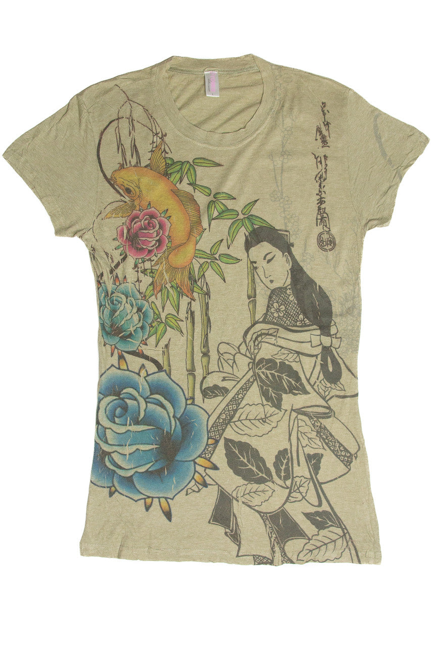 Recycled Ukiyo-e Style T-Shirt