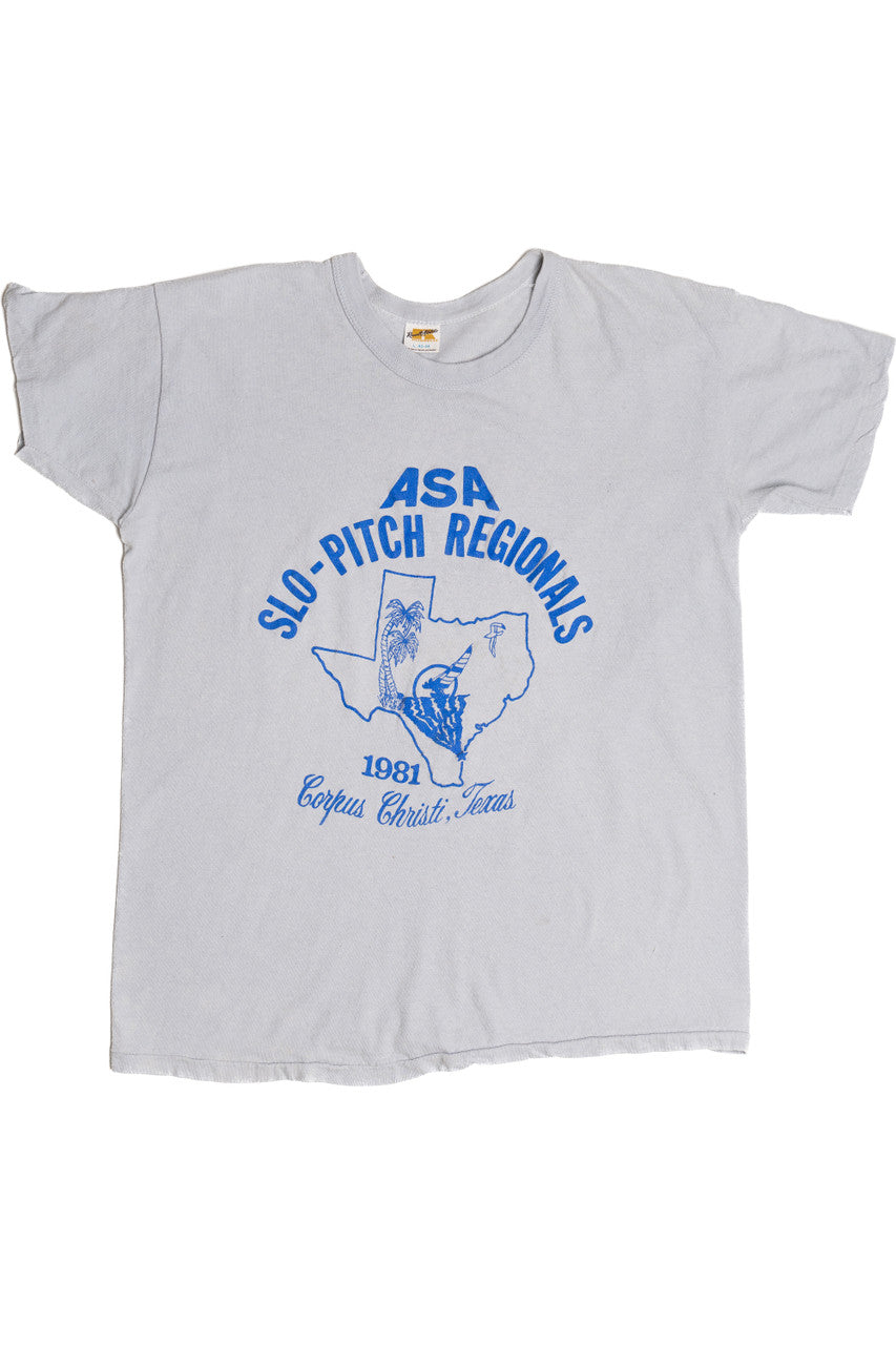 Vintage 1981 Texas Slo-Pitch Regionals Russell Athletic T-Shirt