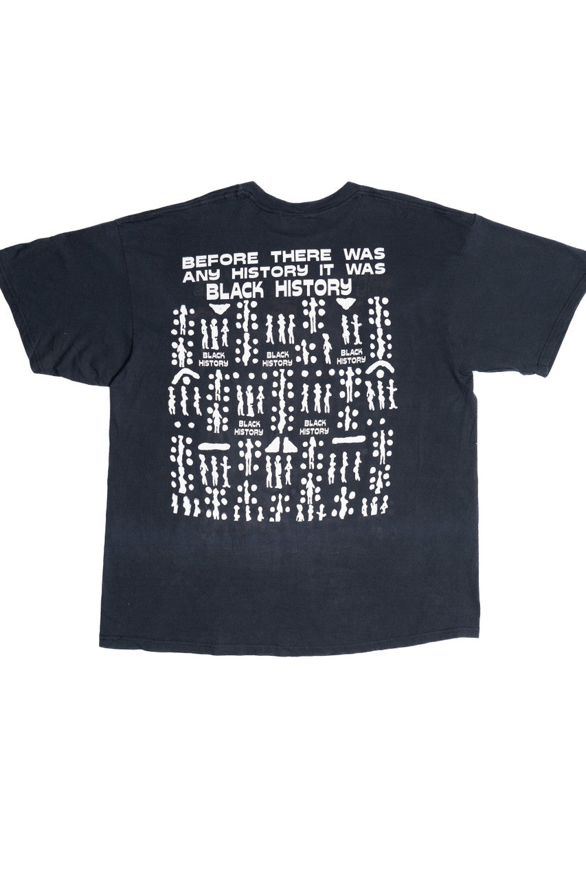 Vintage Distressed "Black History" Slogan Front/Back Print T-Shirt