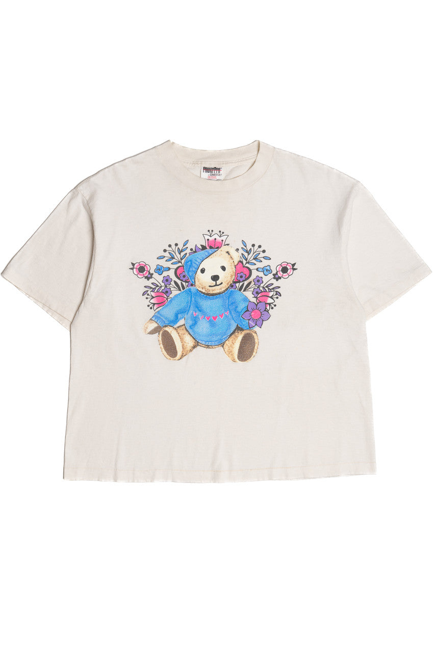 Vintage Teddy Bear With Flowers T-Shirt