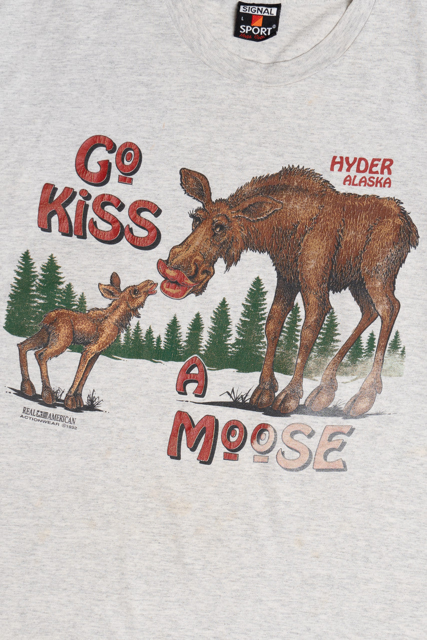 Vintage "Go Kiss A Moose" Hyder Alaska T-Shirt