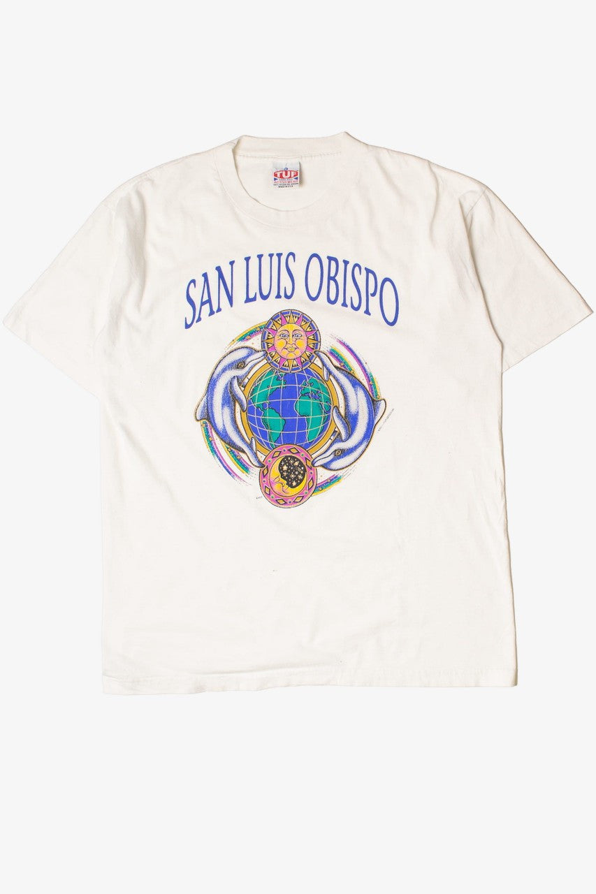 Vintage San Luis Obispo Celestial Dolphin Print T-Shirt