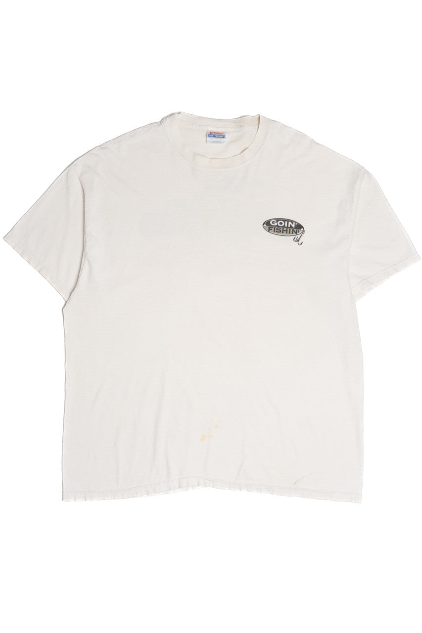Vintage "Jesus Said, Go Fishing..." Bible Saying T-Shirt