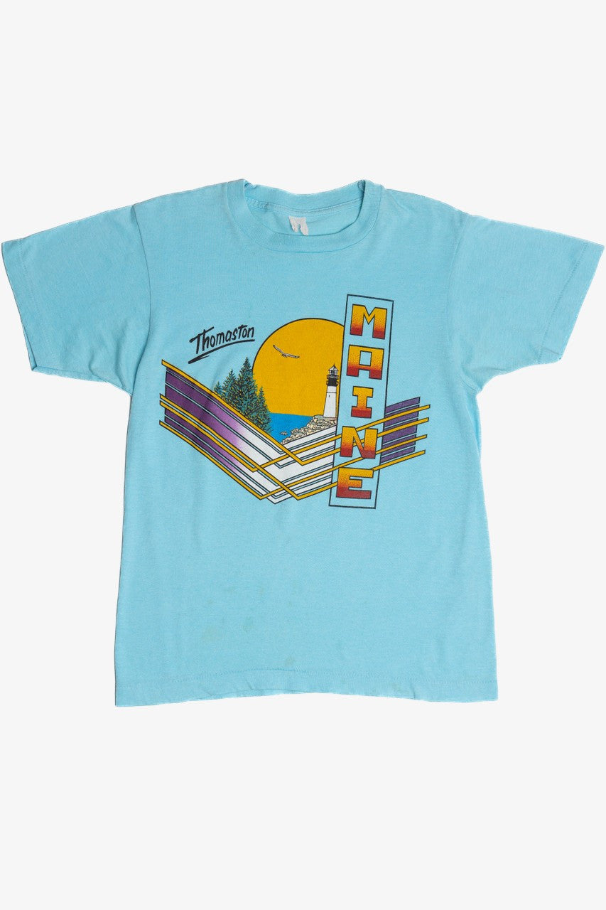 Vintage "Thomaston Maine" Lighthouse Sunset T-Shirt