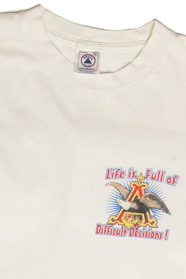 Vintage Anheuser-Busch Difficult Decisions T-Shirt (1990)