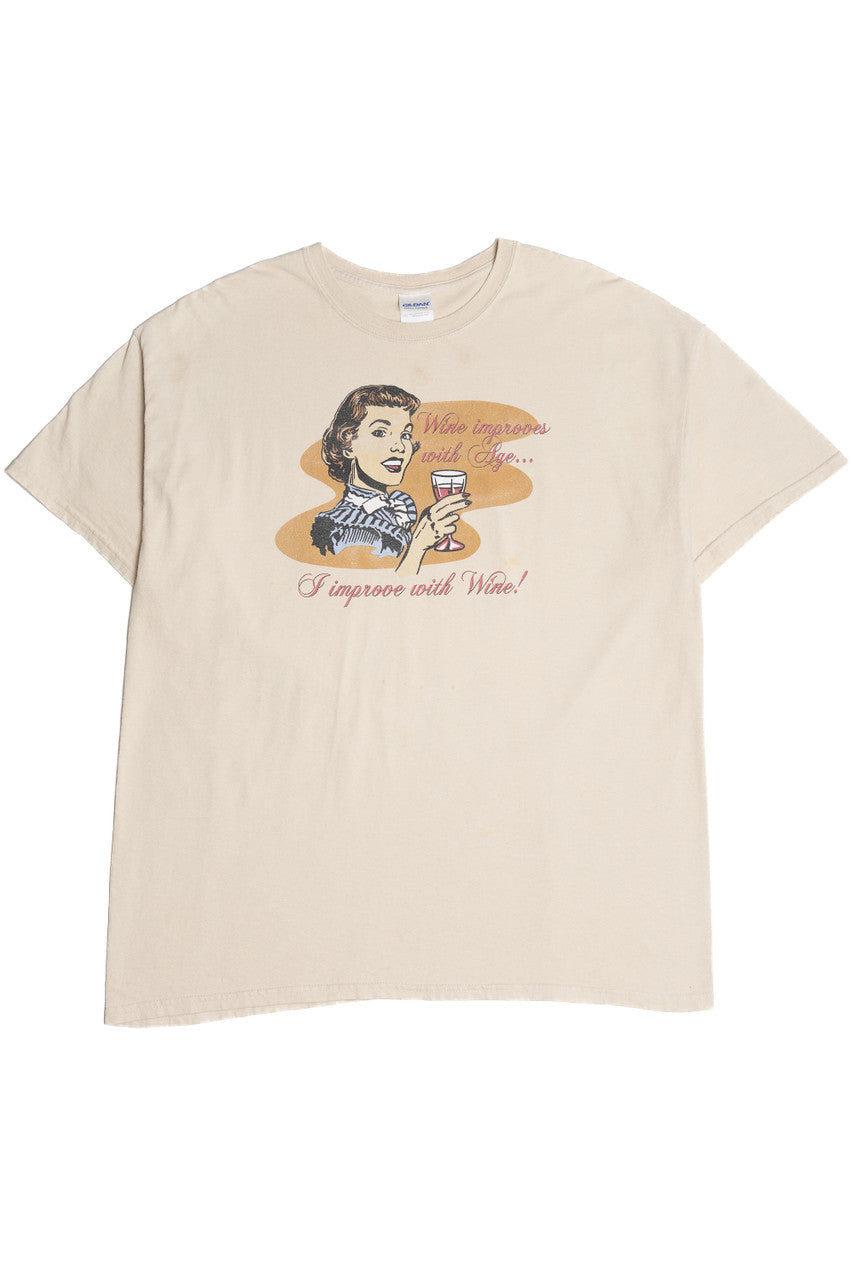 Vintage "I Improve With Wine" T-Shirt
