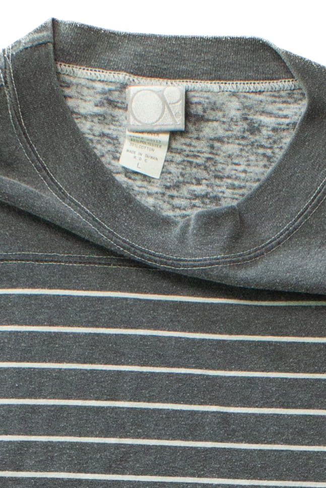 Vintage Gray Striped Ocean Pacific T-Shirt (1990s)