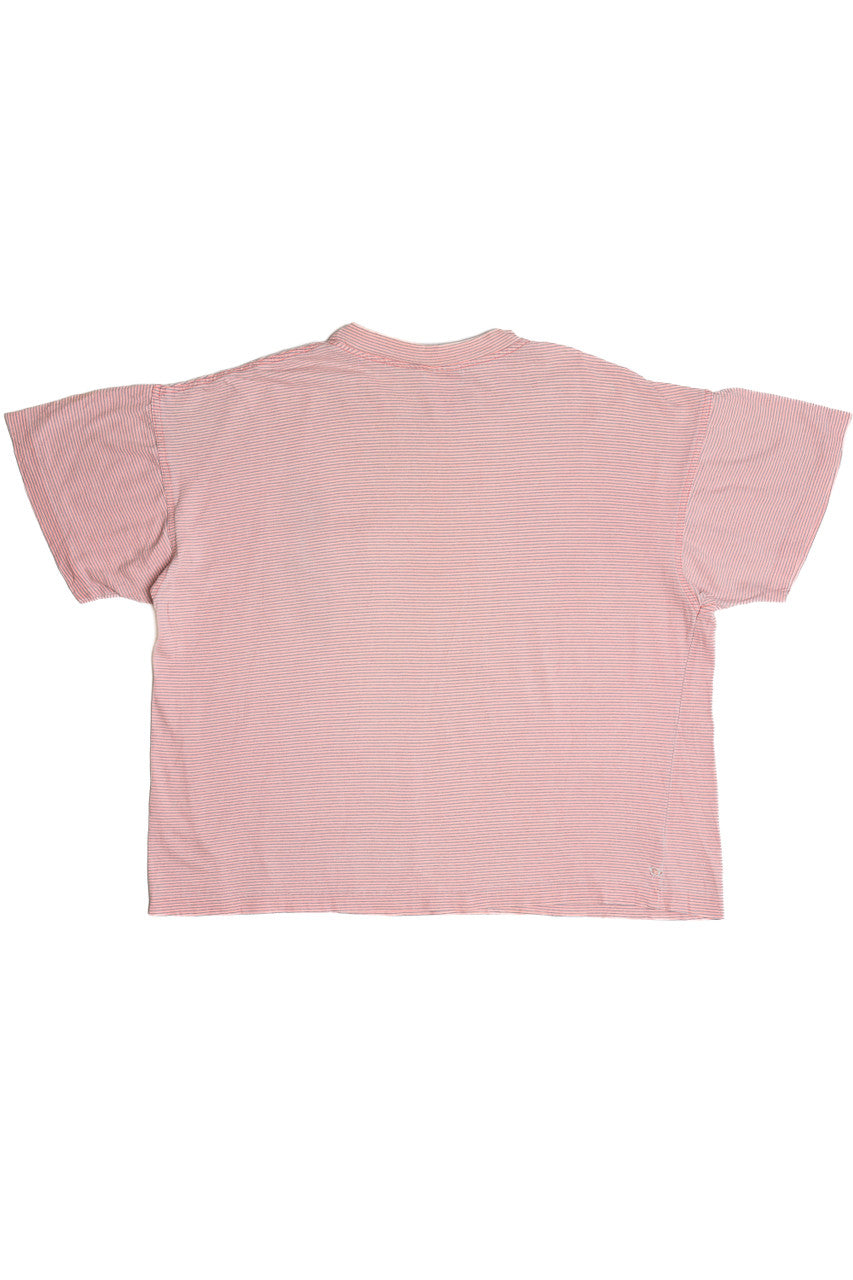Vintage Distressed Gotcha Thin Striped Pocket T-Shirt