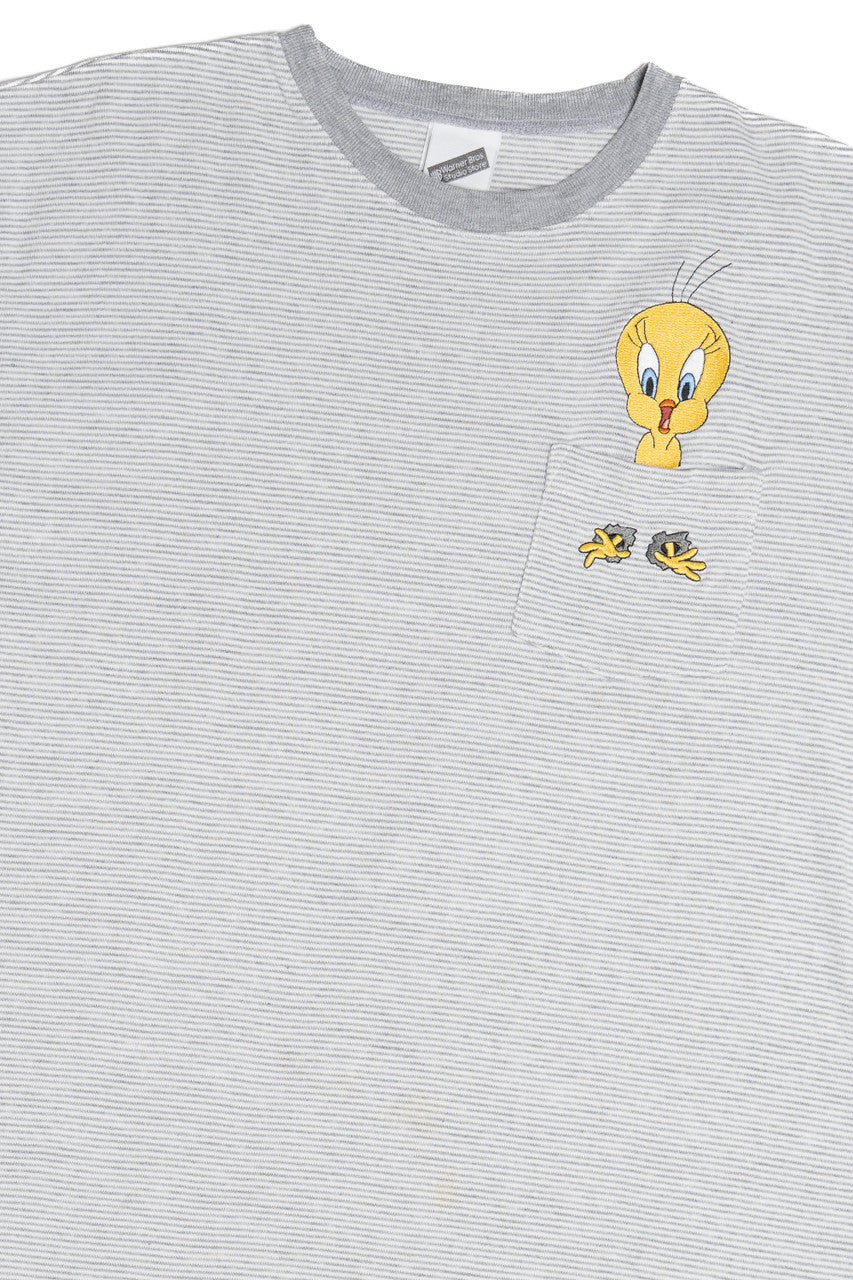 Vintage Tweety Bird Embroidered Pocket Warner Bros. T-Shirt