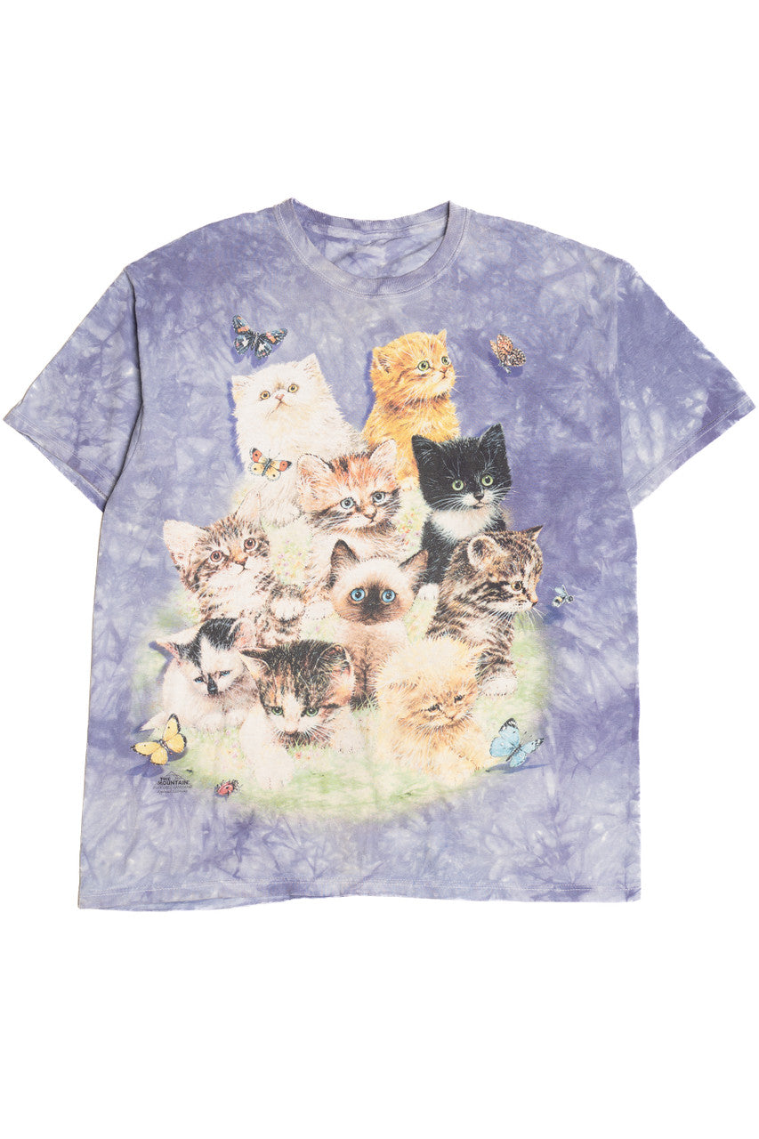 Cats And Butterflies Tie Dye The Mountain T-Shirt