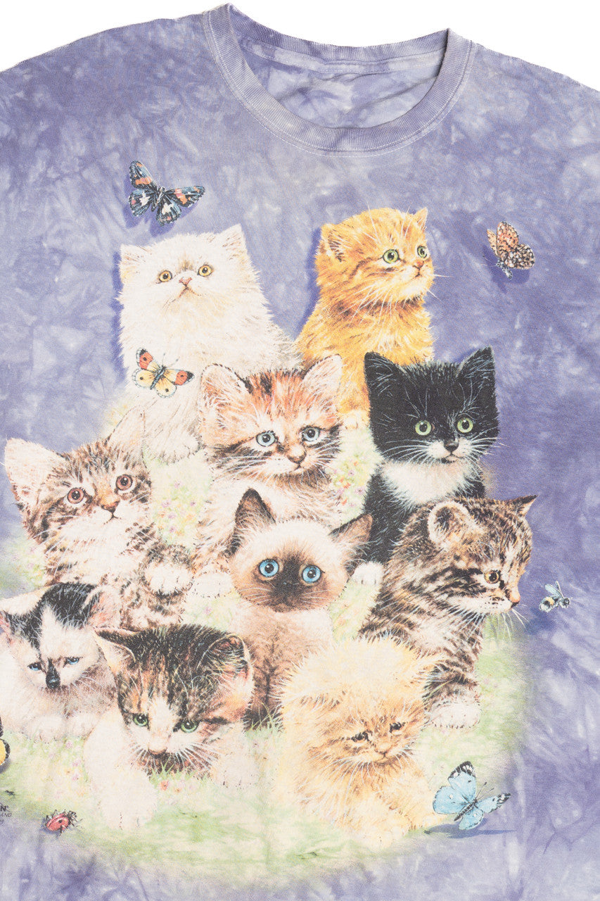 Cats And Butterflies Tie Dye The Mountain T-Shirt