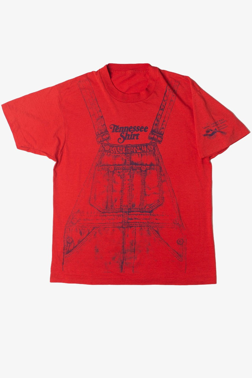Vintage "Tennessee Shirt" Overalls Print T-Shirt (1980s)