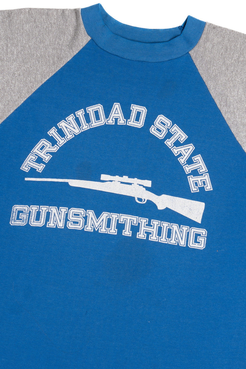 Vintage "Trinidad State Gunsmithing" Rifle Raglan T-Shirt