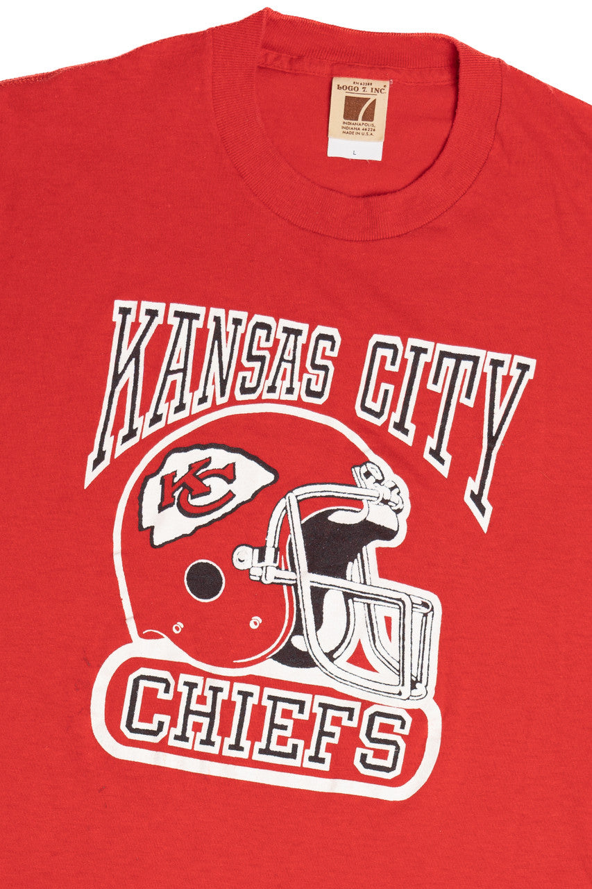 Vintage Kansas City Chiefs Helmet Logo 7 T-Shirt (1980s)