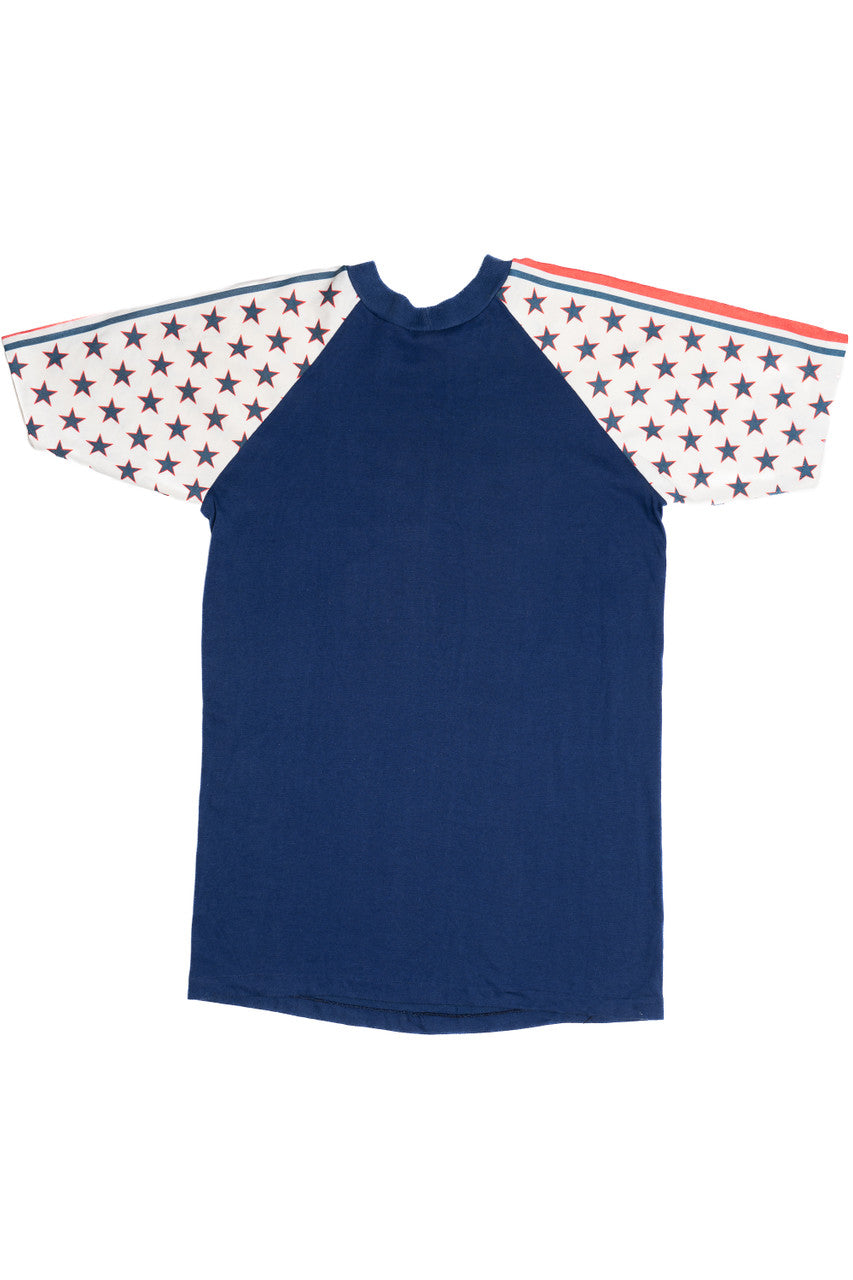 Vintage "78" Americana Stars And Stripes Velva Sheen T-Shirt (1970s)