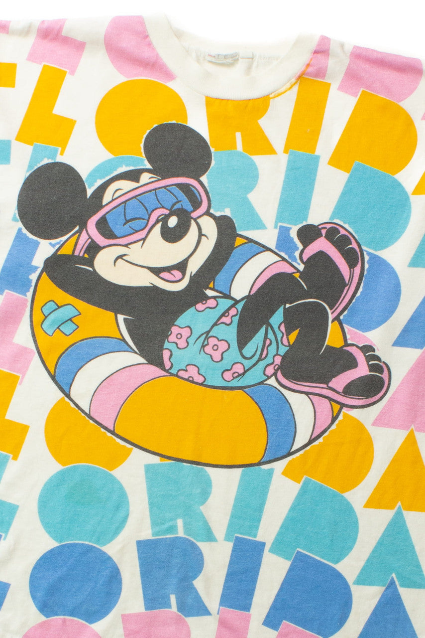Vintage Mickey Florida Tubing T-Shirt (1990s)