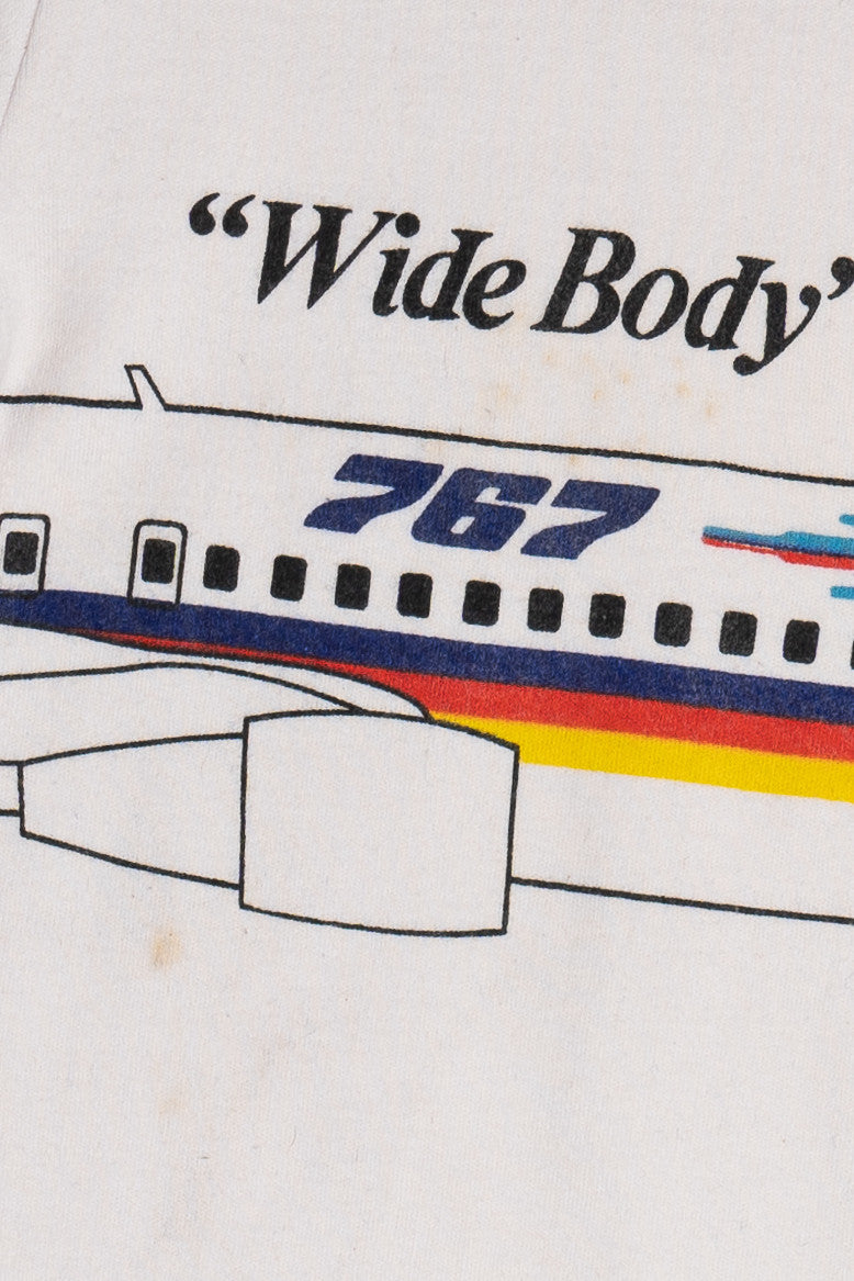 Vintage "Boeing 767" de TACA Heavyweight Ringer T-Shirt (1980s)