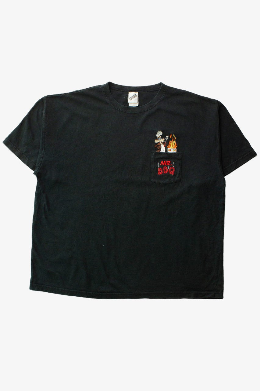 Vintage Wile E. Coyote Mr. BBQ Embroidered Pocket T-Shirt (2000)