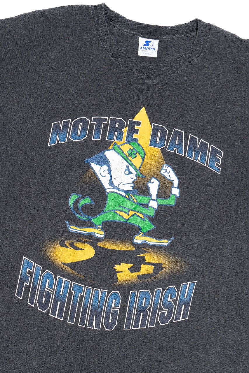 Vintage "Notre Dame Fighting Irish" Faded Single Stitch Starter T-Shirt (1990s)