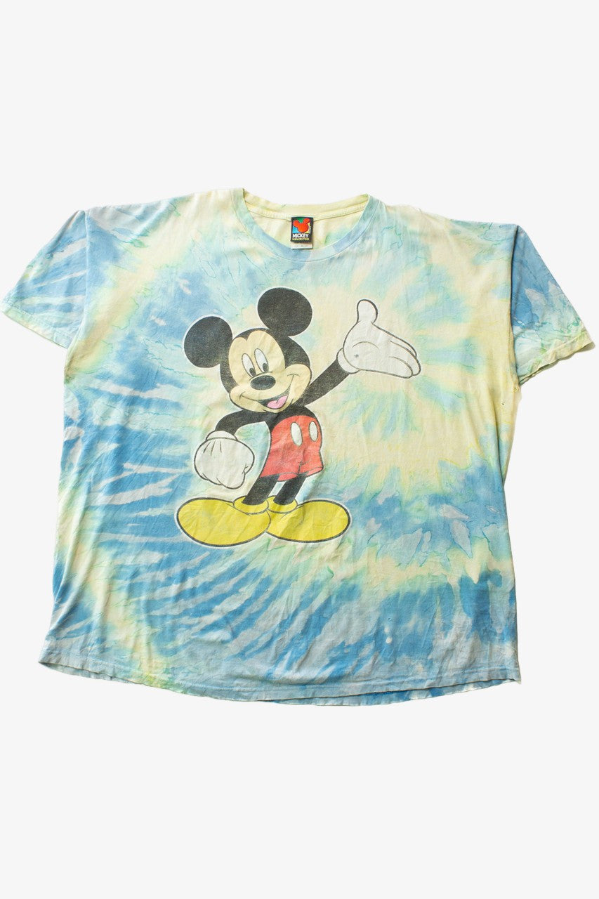 Vintage Mickey Mouse Blue Tie Dye T-Shirt (1990s)