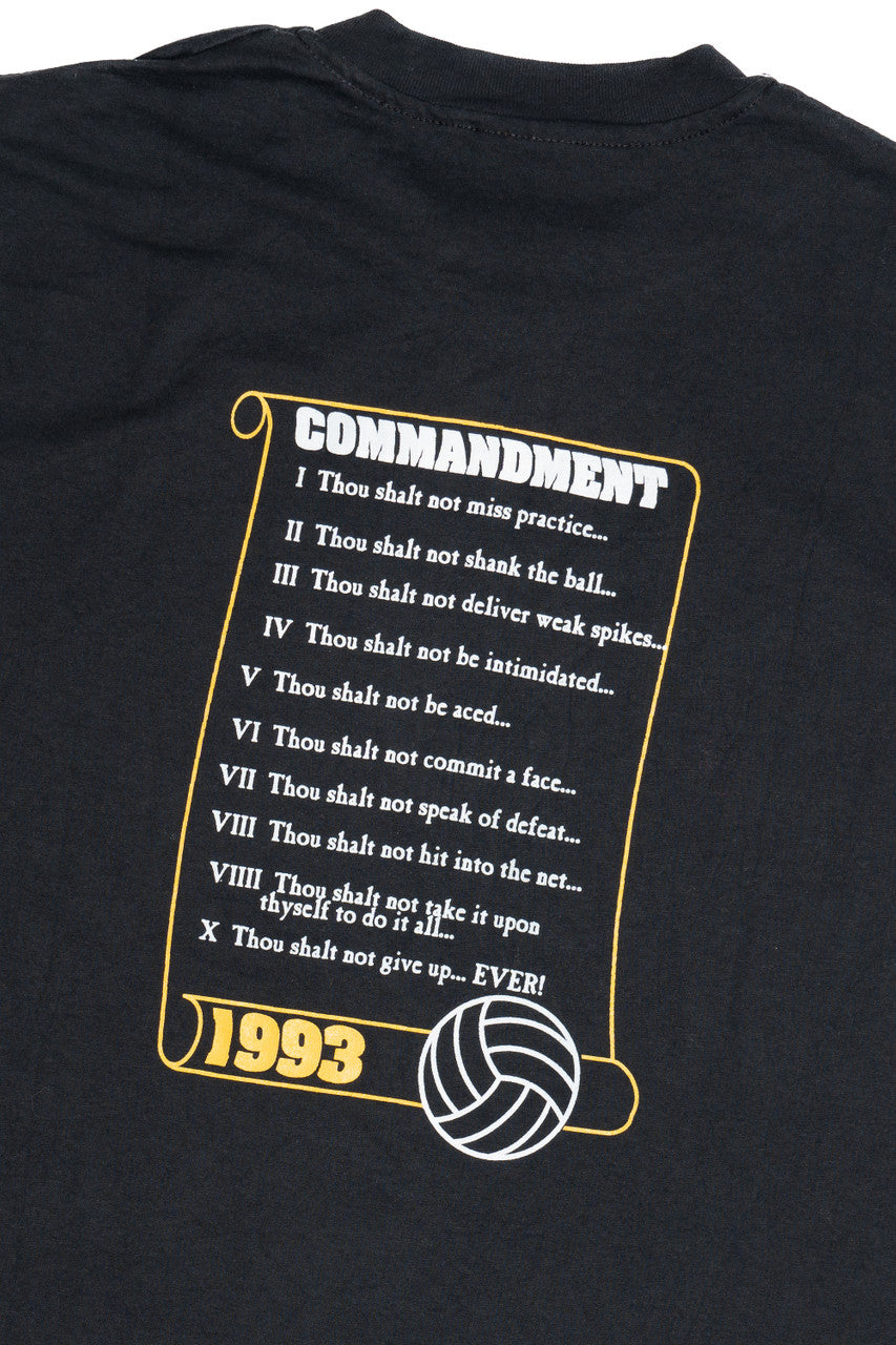 Vintage 1993 Volleyball Ten Commandments T-Shirt (1990s)