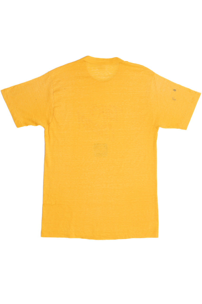 Vintage Distressed "Talk's Cheap!" Bell Phone Center Single Stitch Paper Thin T-Shirt (1980s)
