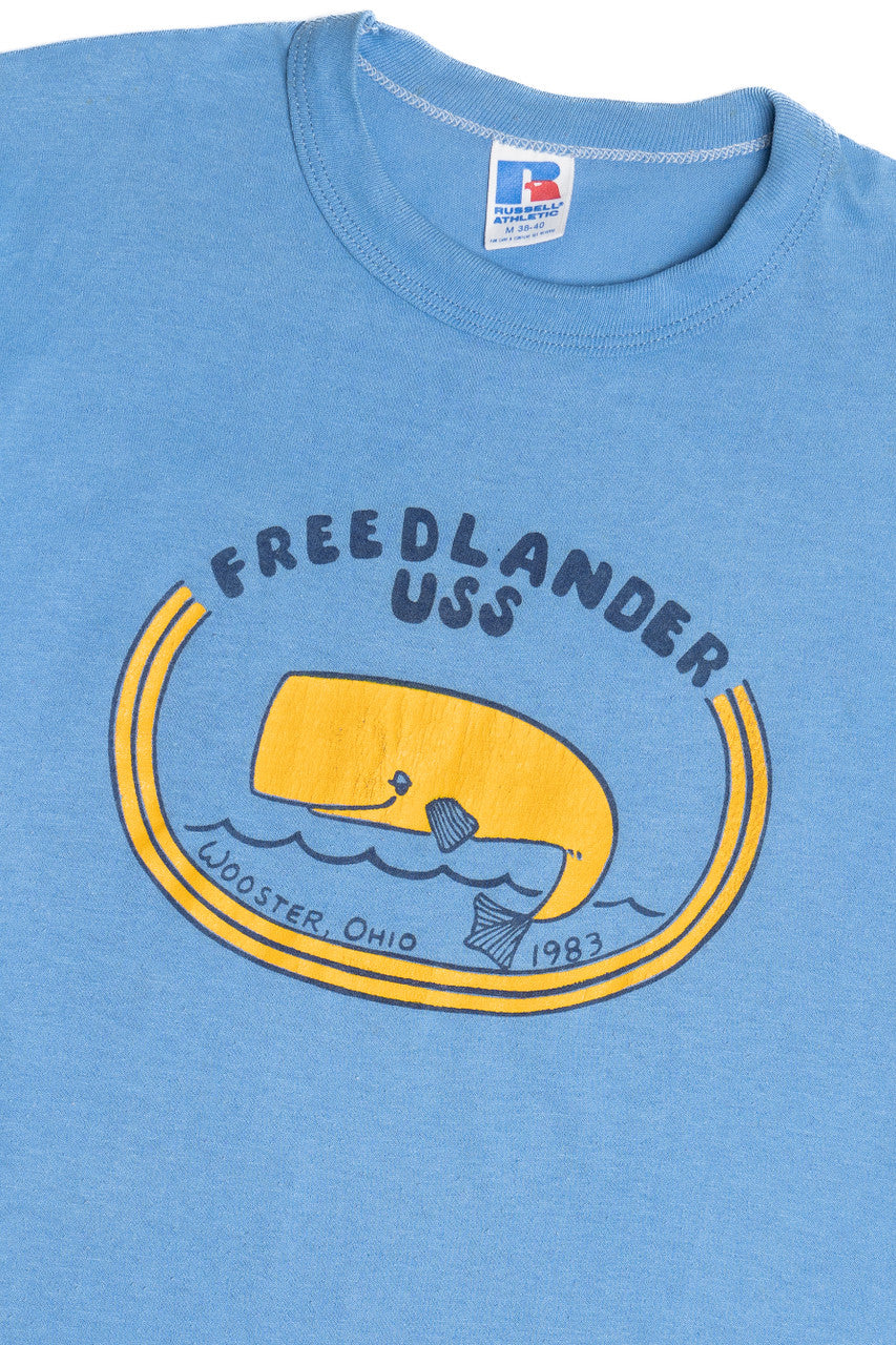 Vintage 1983 "Freedlander USS" Whale Single Stitch T-Shirt (1980s)