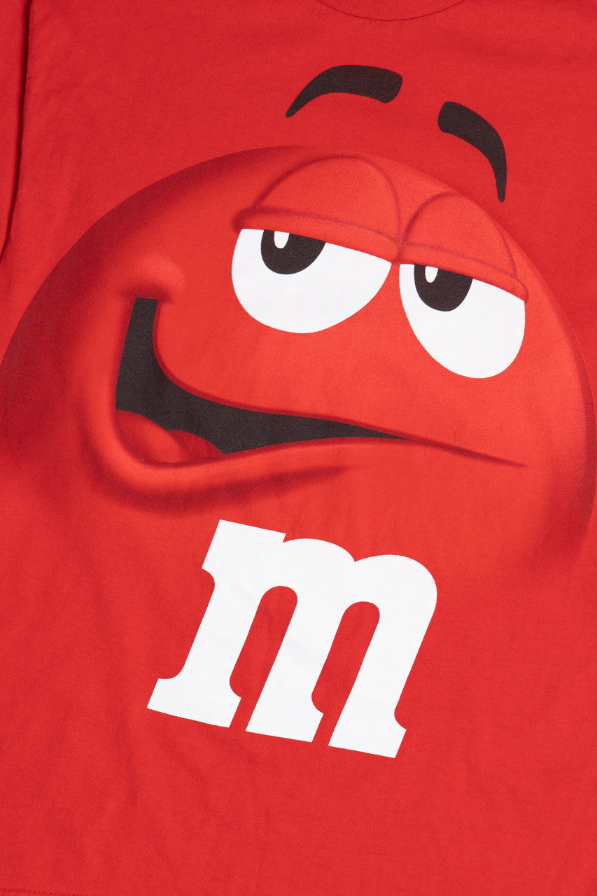 Red M&M Big Face M&Ms Brand Long Sleeve T-Shirt