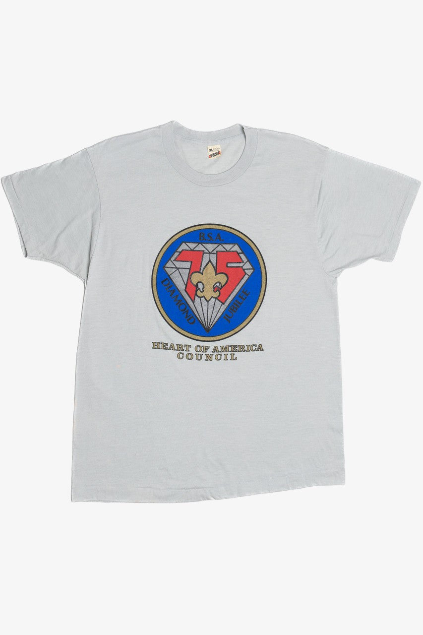 Vintage Boy Scouts of America "Diamond Jubilee" Paper Thin Single Stitch T-Shirt (1980s)