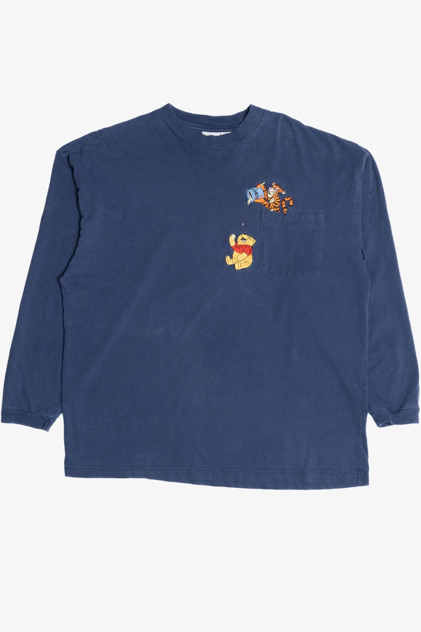 Vintage Tigger & Winnie The Pooh Embroidered Long Sleeve Pocket T-Shirt (1990s)