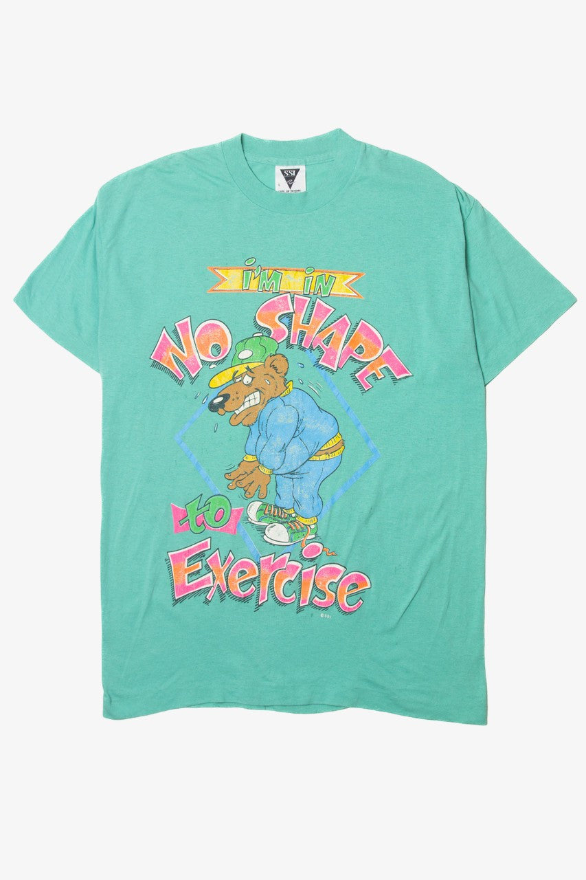 Vintage "I'm In No Shape To Exercise" Funny T-Shirt