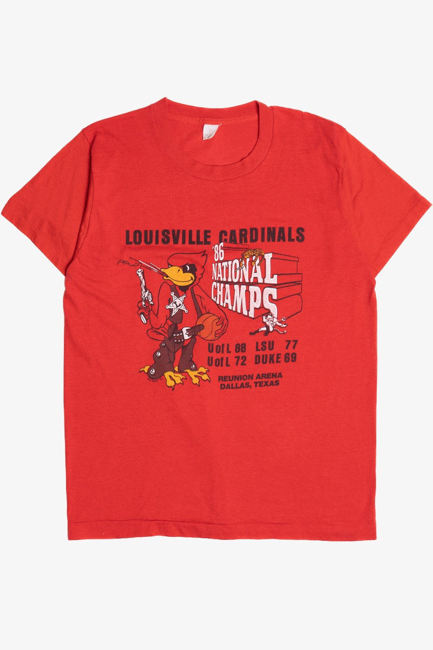 Vintage "Louisville Cardinals '86 National Champions" Screen Stars T-Shirt (1980s)