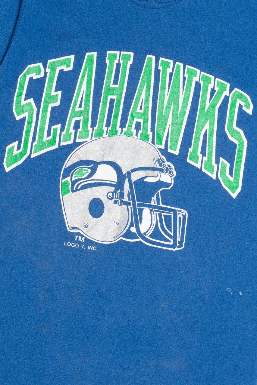 Vintage Seattle Seahawks NFL Logo 7 Single Stitch T-Shirt (1990s) 56