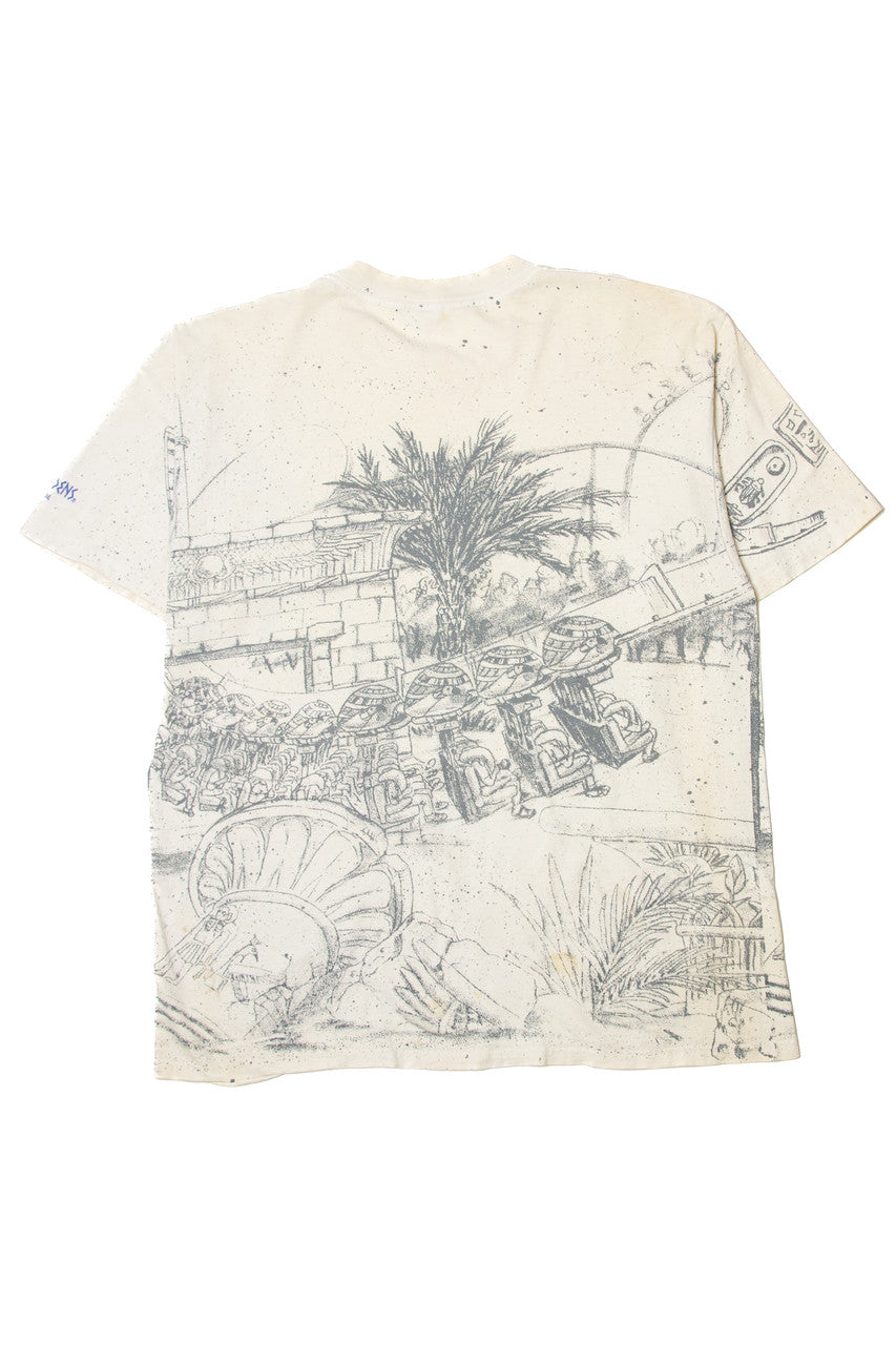 Vintage Horus "Montu" Rollercoaster Background T-Shirt