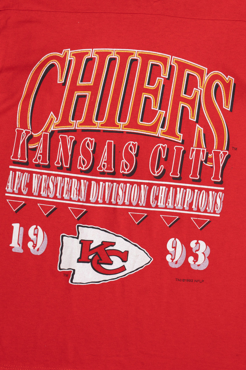 Vintage 1993 Kansas City Chiefs AFC Champions Logo 7 T-Shirt (1990s)