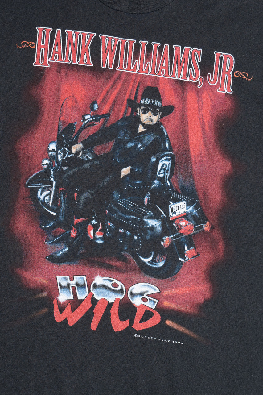 Vintage Hank Williams Jr. "Hog Wild" 1995 Tour T-Shirt (1990s)