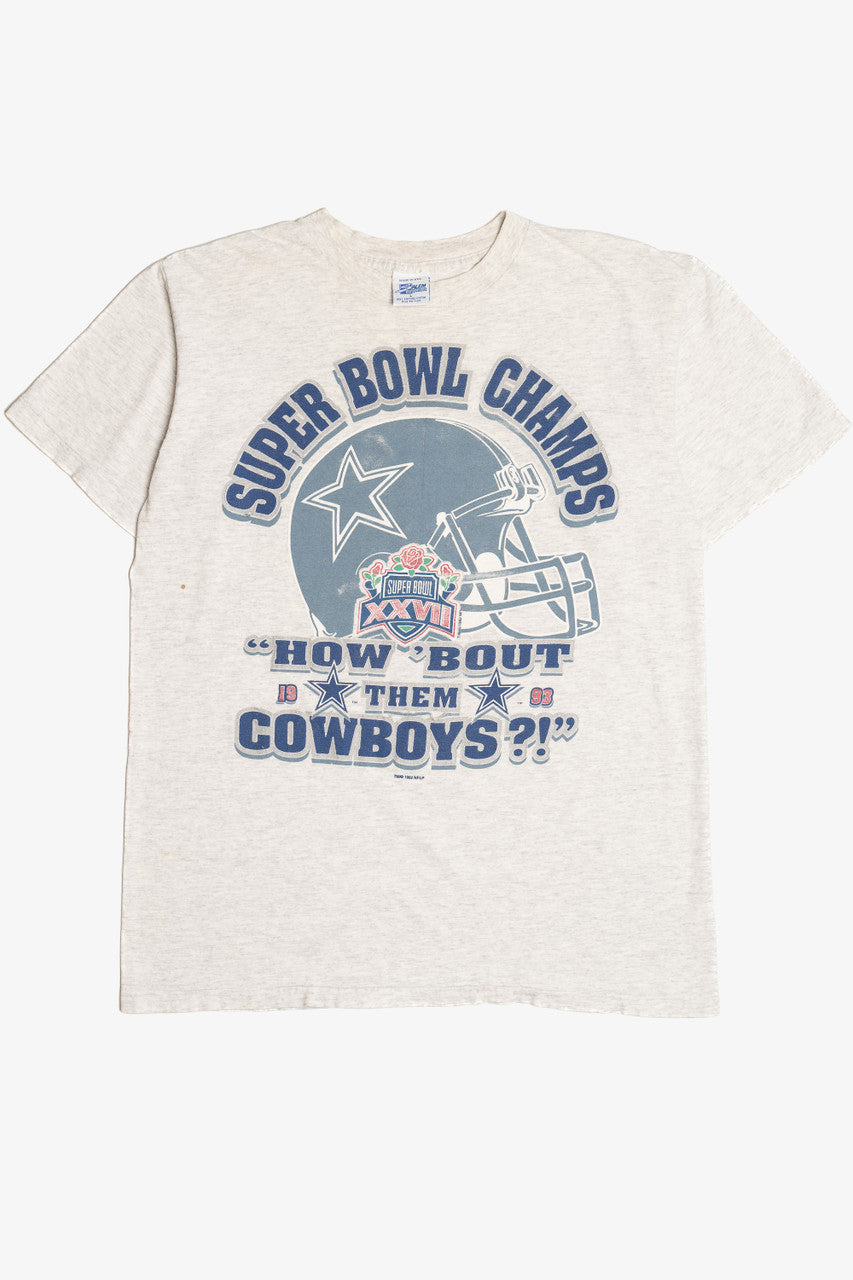 Vintage 1993 Cowboys Super Bowl Champs Distressed T-Shirt (1990s)