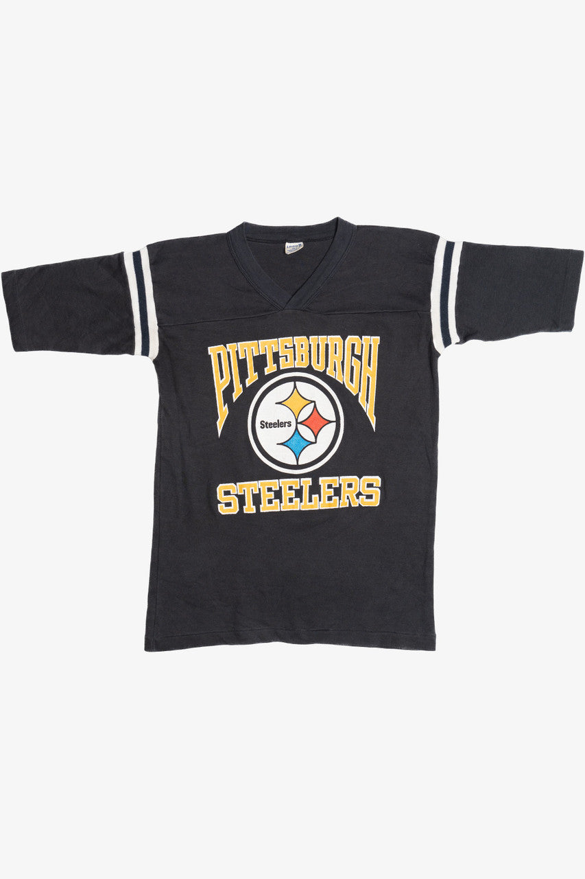 Vintage Pittsburgh Steelers Logo 7 V-Neck T-Shirt (1980s)