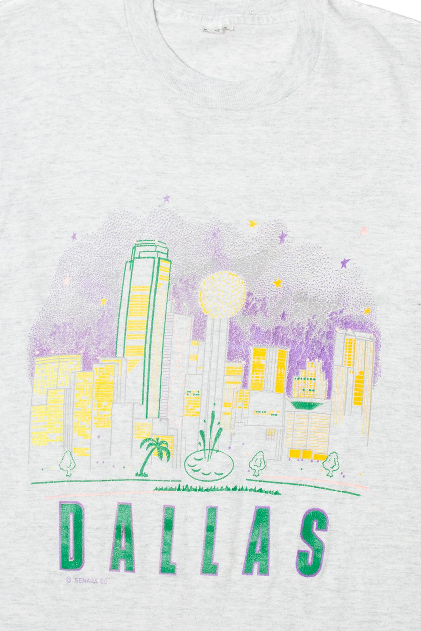 Vintage Dallas Cityline Illustration T-Shirt