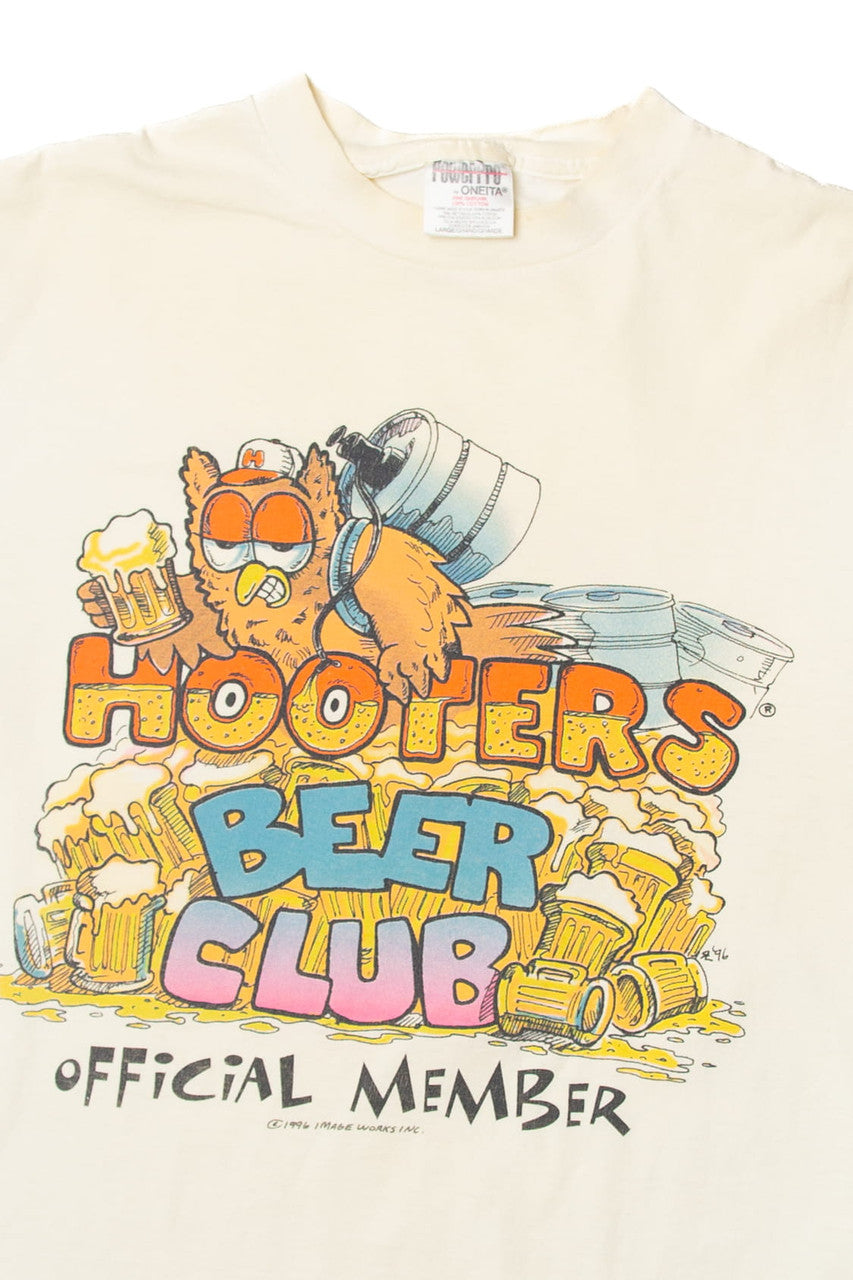 Vintage Oneita "Hooters Beer Club Official Member" T-Shirt (1990s)