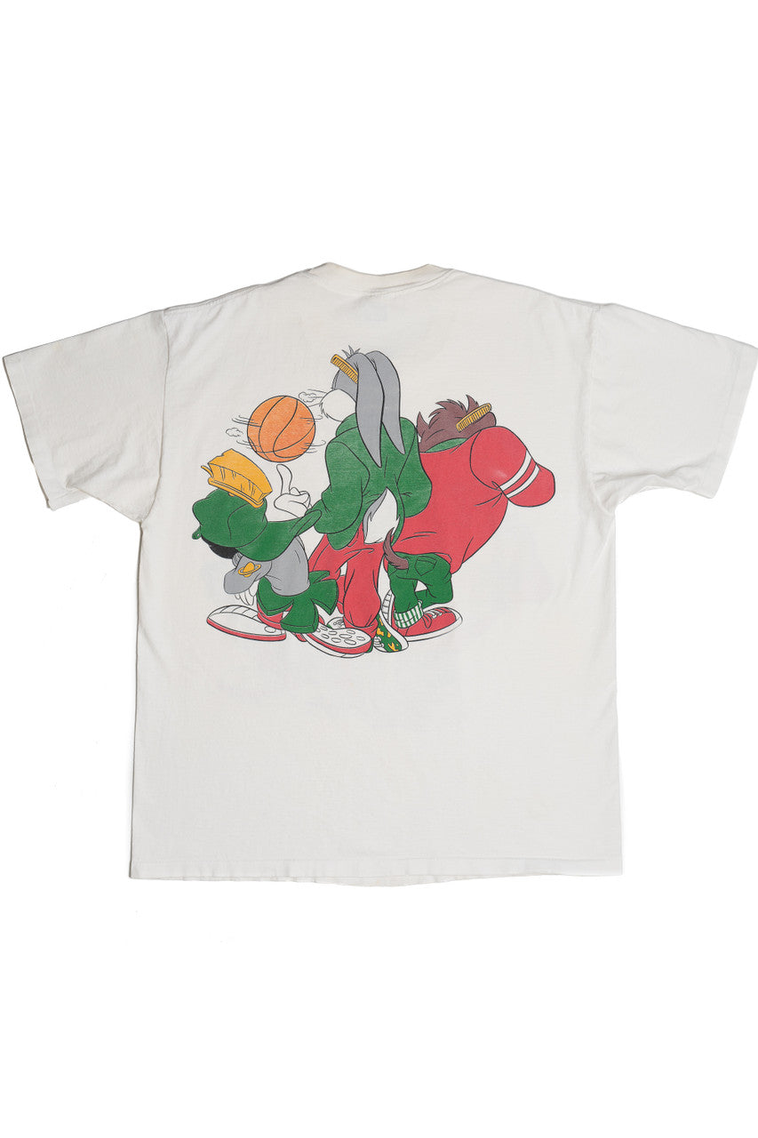 Vintage Looney Tunes Taz Bugs Bunny Marvin The Martian Basketball T-Shirt (1990s)