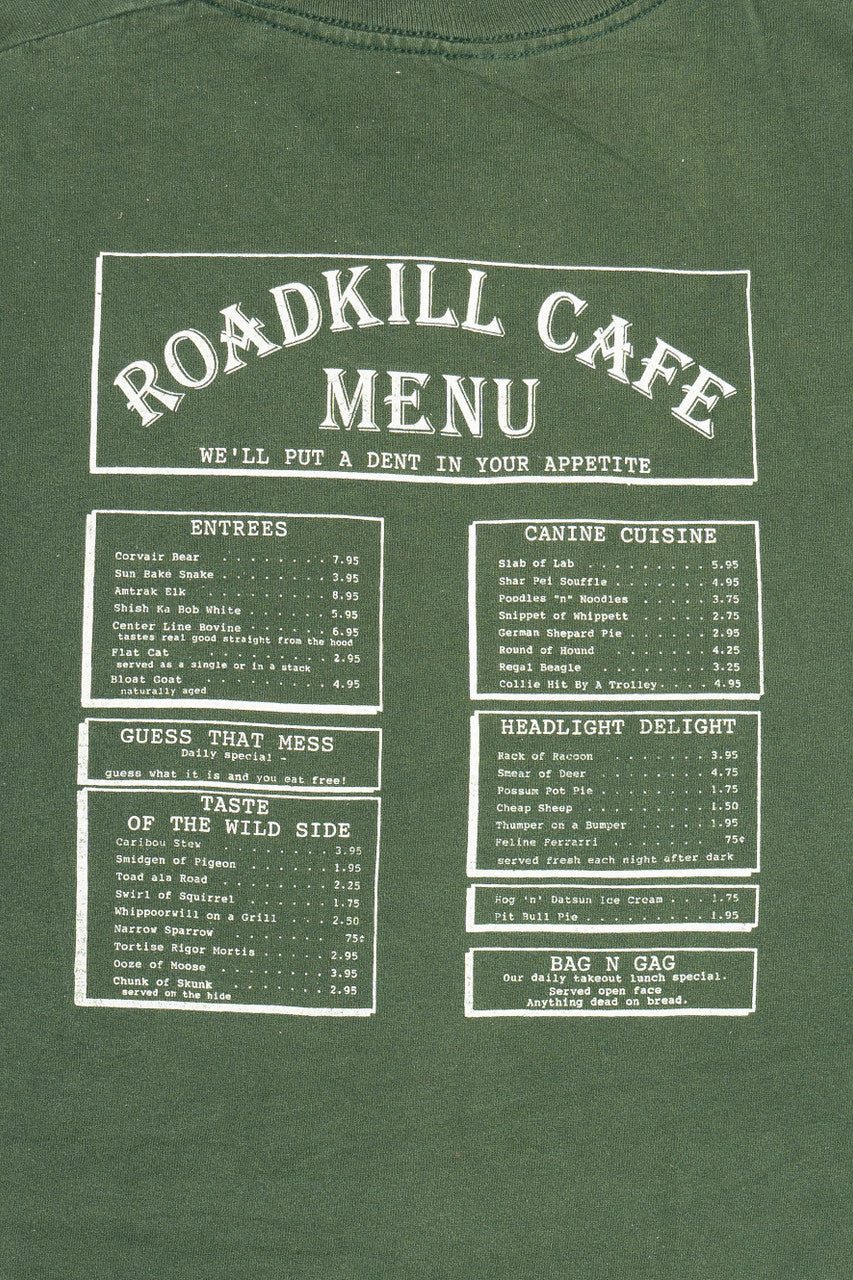Vintage Alaska "Roadkill Cafe" Menu Single Stitch T-Shirt (1990s)