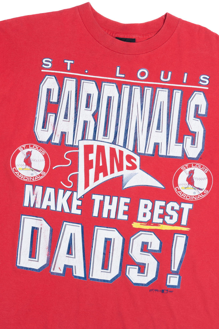 Vintage "Cardinals Fans Make The Best Dads!" MLB T-Shirt (1990s) 12007