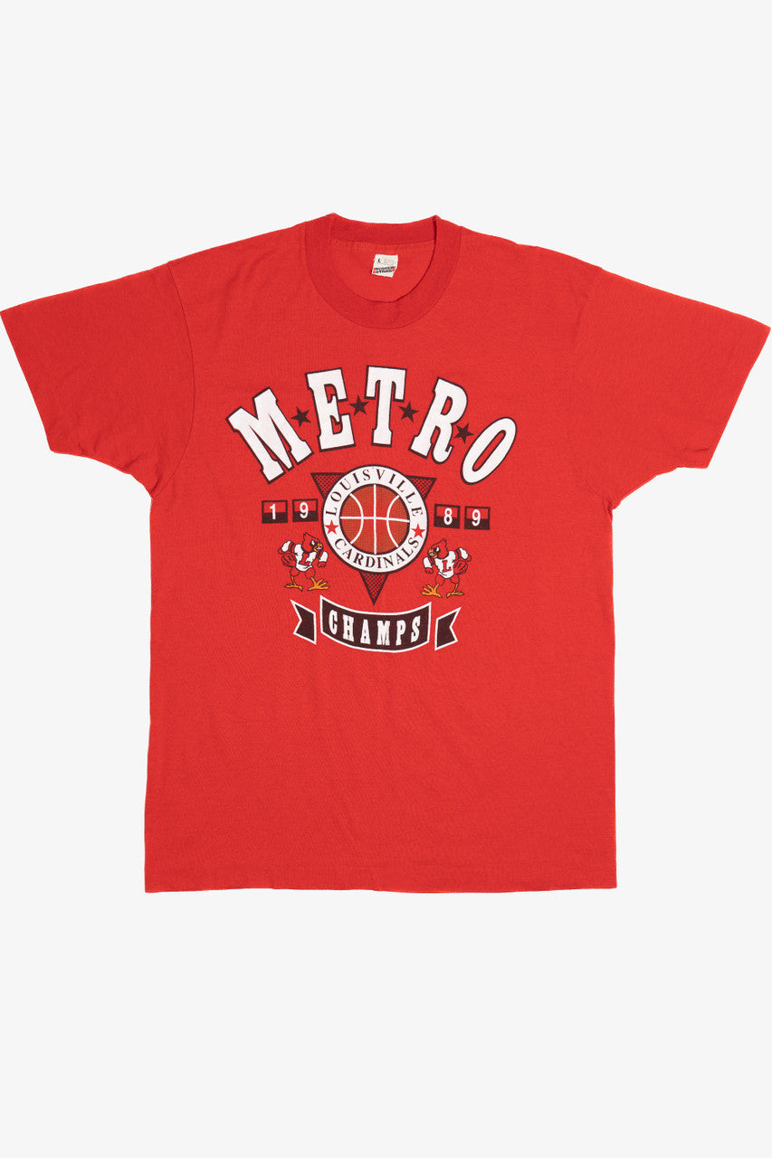 Vintage 1989 "Metro Louisville Cardinals Champs" Paper Thin Screen Stars T-Shirt (1980s)